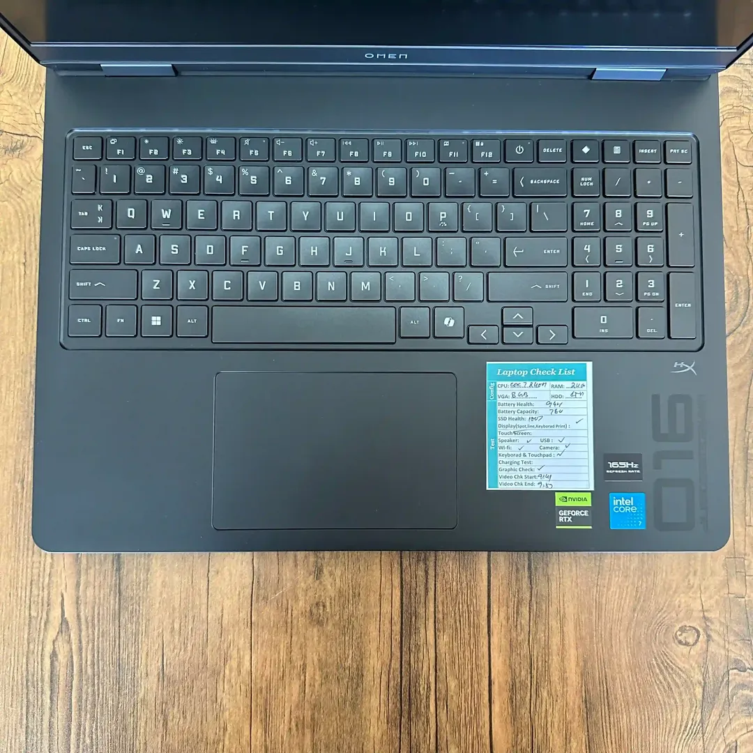لپتاپ اپنباکس گیمینگ اچ پی اومن 16.1 اینچ Hp Omen Gaming 16 Core 7 240H | Ram 24GB DDR5 | 1TB SSD | 8GB RTX 5050 16.1 inch FHD 165Hz