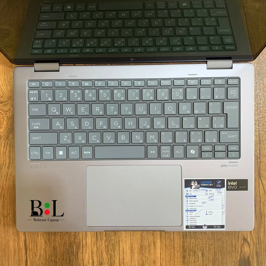 لپتاپ اپنباکس اچ پی اینوی 14 اینچ Hp Envy 14 | Intel Core Ultra 7 155U | Ram 16GB DDR5 | 512GB SSD | Intel R Graphics | 14 inch 2K Touch X360