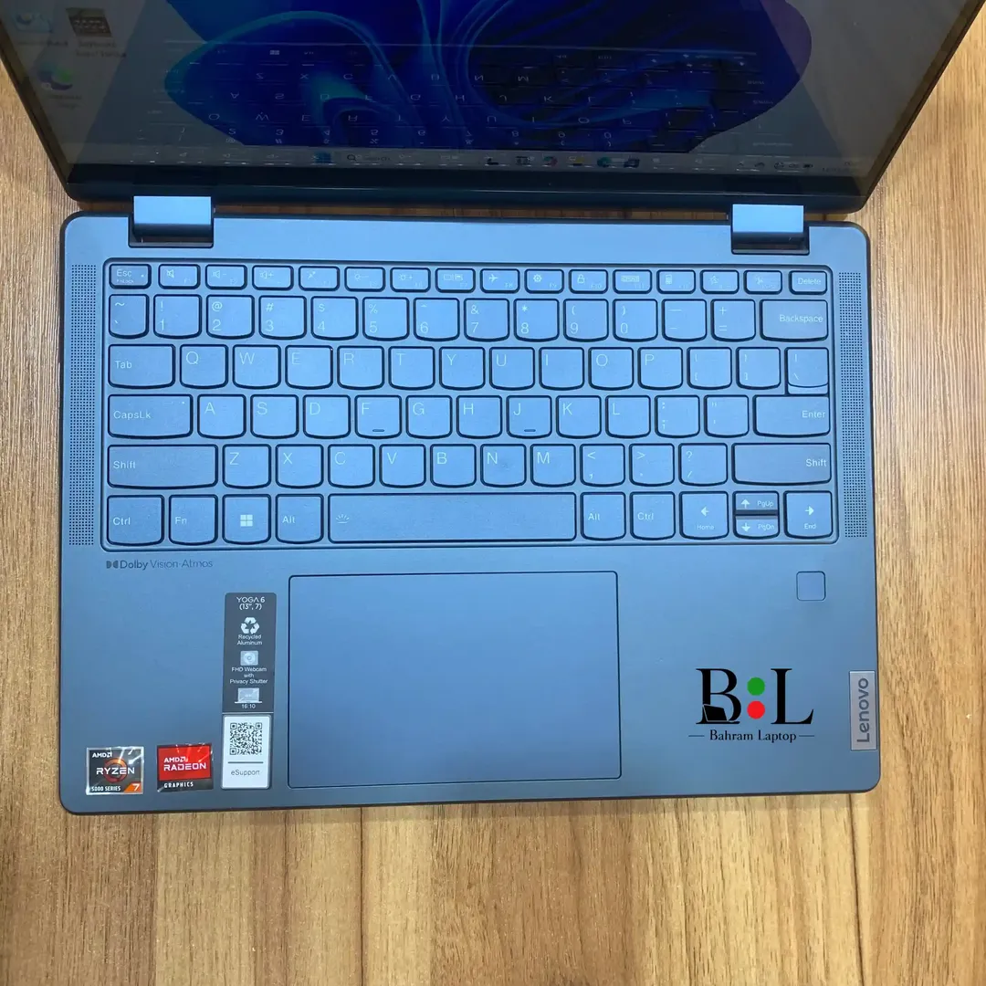 لپتاپ استوک لنوو یوگا 6 13.3 اینچ Lenovo Yoga 6 | Amd Ryzen 7-5700U | Ram 16GB DDR5 | 512GB SSD | 2GB Amd Radeon Graphics | 13.3 inch FHD+ X360 Touch
