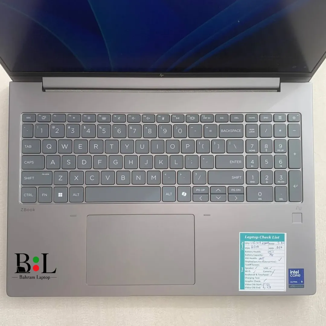 لپتاپ ورک استیشن اپنباکس اچ پی زدبوک ایکس 16 اینچ Hp Zbook X G1i 16 | Intel Core Ultra 9-285H | Ram 32GB DDR5 | 1TB SSD | 8GB Rtx Pro 2000 Blackwell | 16 inch FHD