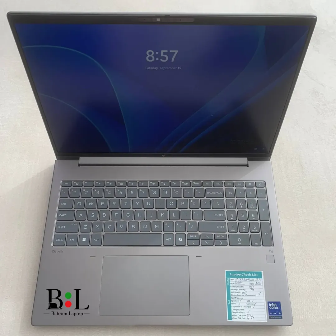 لپتاپ ورک استیشن اپنباکس اچ پی زدبوک ایکس 16 اینچ Hp Zbook X G1i 16 | Intel Core Ultra 9-285H | Ram 32GB DDR5 | 1TB SSD | 8GB Rtx Pro 2000 Blackwell | 16 inch FHD