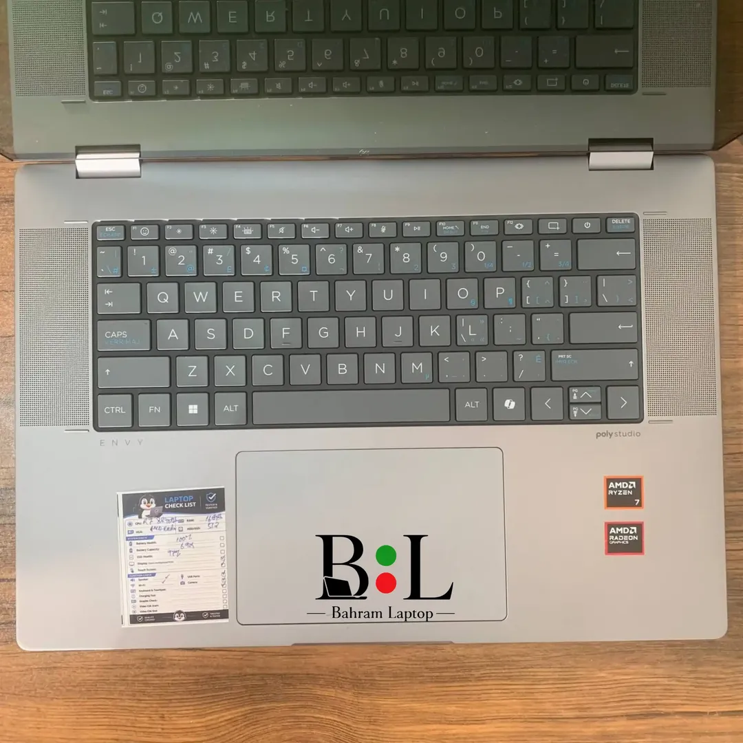 لپتاپ اپنباکس 2 در 1 اچ پی اینوی 16 اینچ Hp Envy x360 16 2-in-1 | Ryzen 7-8840HS | Ram 16GB DDR5 | 512GB SSD | 512MB Amd Radeon Graphics | 16 inch FHD+ Touch X360