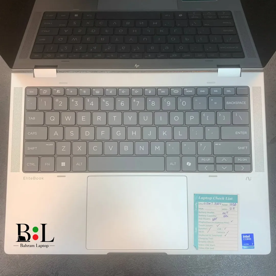 لپتاپ اپنباکس اچ پی ایلایت بوک فلیپ 14 اینچ Hp Elitebook X Flip G1i 14 | Intel Core Ultra 7-266V | Ram 16GB DDR5 | 512GB SSD | Intel Arc 140V+NPU | 14 inch FHD+ X360 Touch