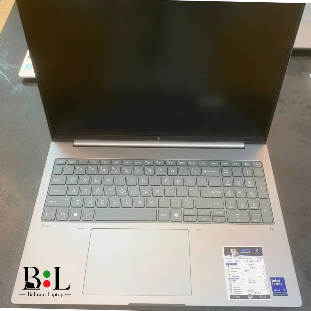 لپتاپ ورک استیشن اچ پی زدبوک 8 16 اینچ Hp Zbook 8 G1i 16 | Intel Core Ultra 7-265H | Ram 16GB DDR5 | 1TB SSD | 4GB Nvidia Rtx 500 Ada+NPU | 16 inch FHD+(WUXGA)