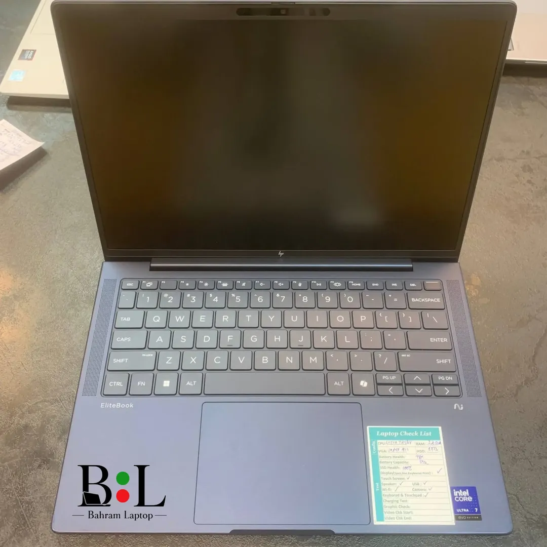 لپتاپ اپنباکس اچ پی ایلایت بوک ایکس  14 اینچ Hp Elitebook X G1i 14 | Intel Core Ultra 7-258V | Ram 32GB DDR5 | 1TB SSD | Intel Arc Graphics+NPU | 14 inch FHD+(WUXGA) Touch