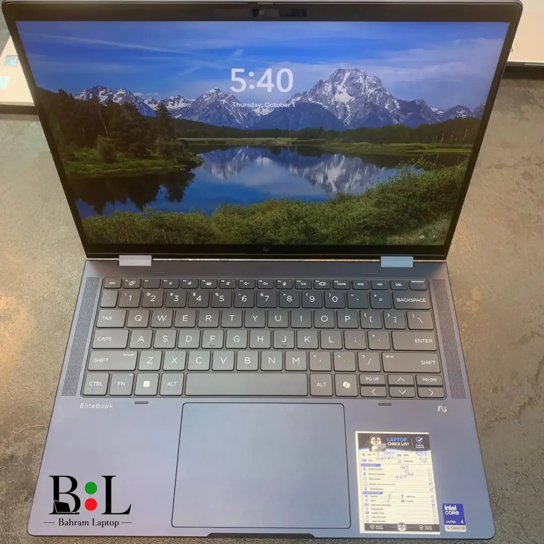 لپتاپ اچ پی ایلایت بوک ایکس فلیپ 14 اینچ Hp Elitebook X Flip G1i 14 | Intel Core Ultra 5-226V | Ram 16GB DDR5 | 512GB SSD | Intel Arc 130V+NPU | 14 inch FHD+(WUXGA) X360 Touch