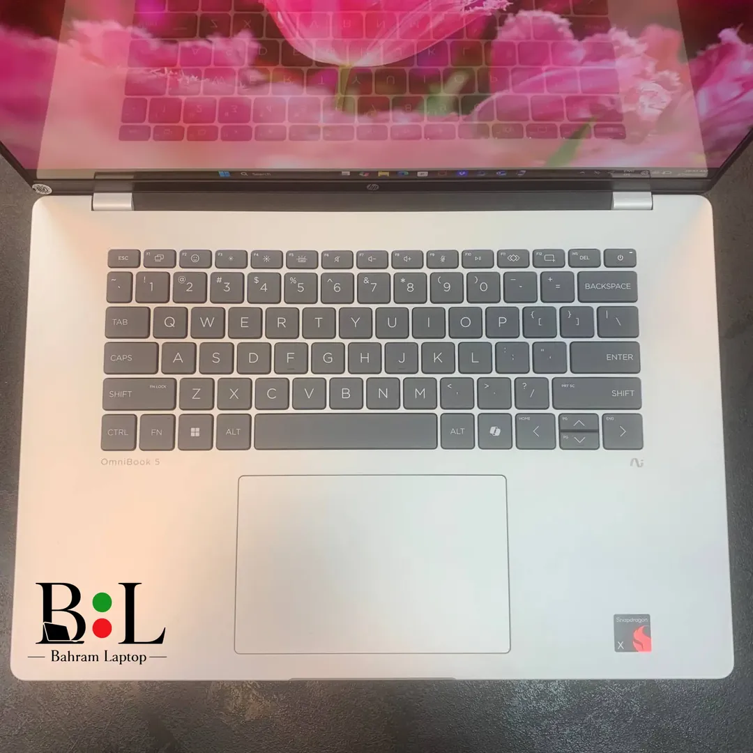 لپتاپ اپنباکس اچ پی اومنی بوک 5 16 اینچ Hp Omnibook 5 16 | Snapdragon X-X126100-Qualcomm Oryon | Ram 16GB DDR5 | 512GB SSD | Qualcomm Adreno X1-45+NPU | 16 inch FHD+(WUXGA)