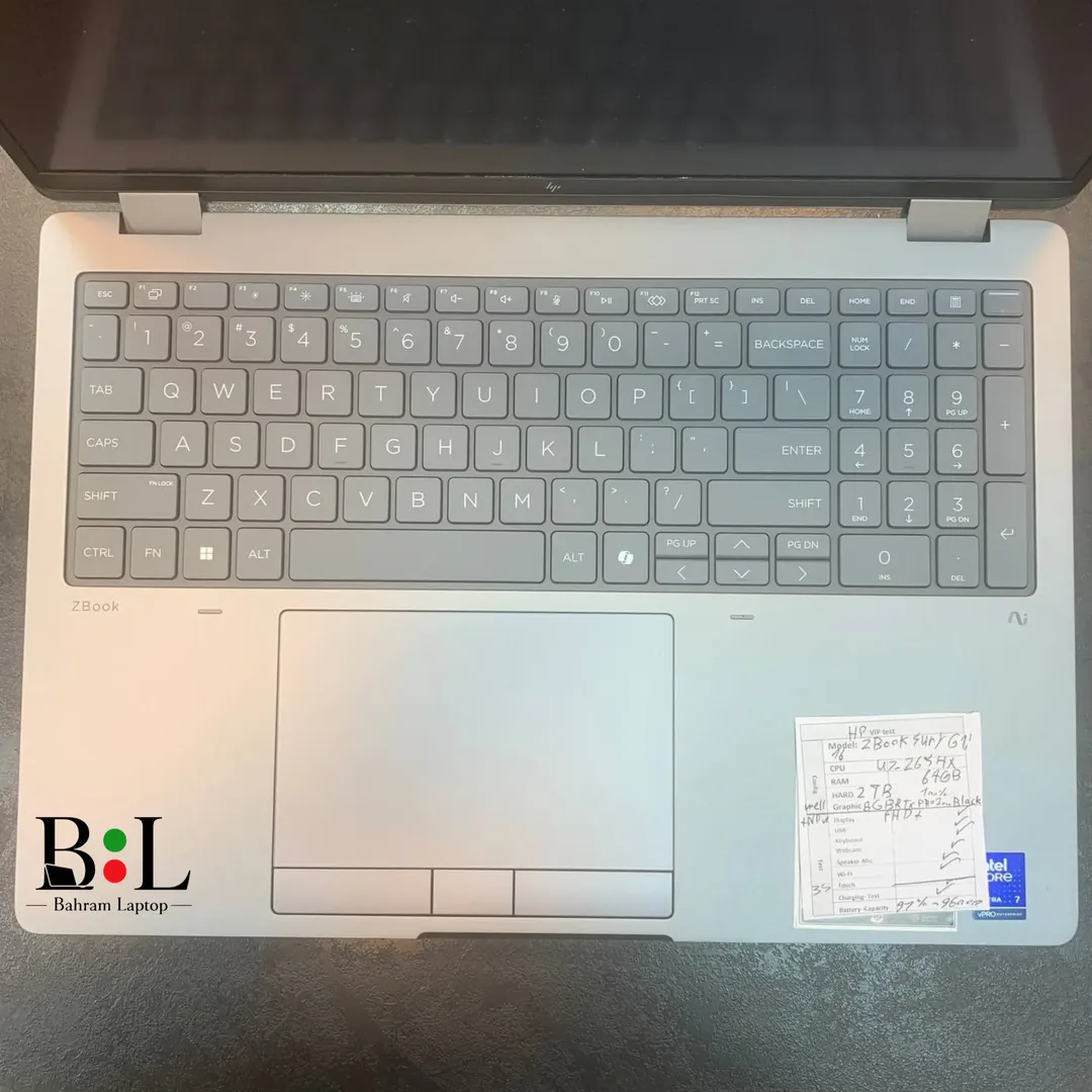 لپتاپ ورک استیشن اچ پی زدبوک فیوری 16 اینچ Hp Zbook Fury G1i 16 | Intel Core Ultra 7-265HX | Ram 32GB DDR5 | 1TB SSD | 8GB Rtx Pro 1000 Blackwell | 16 inch FHD+(WUXGA)